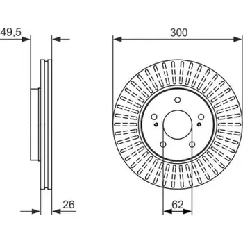 Brzdový kotouč BOSCH Brzdový kotouč větraný Ø300mm 0 986 479 787