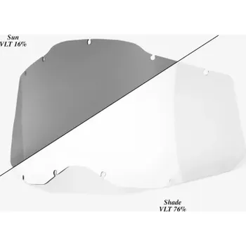 Příslušenství k helmě na motorku S100 plexi Racecraft 2/Accuri 2/Strata 2, 100% - USA (fotokromatické, Anti-fog)