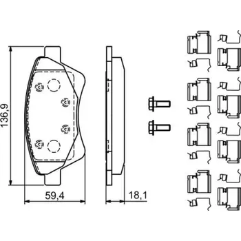 Brzdová destička BOSCH Sada brzdových doštiček 0 986 494 725