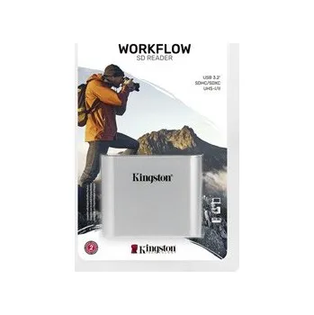 Čtečka čárových kódů Kingston čtečka paměťových karet USB (3.2), Workflow Dual-Slot SDHC/SDXC UHS-II Card Reader, SD, externí, stříbrná
