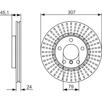 Brzdový kotouč BOSCH Brzdový kotouč větraný Ø307mm 0 986 479 726
