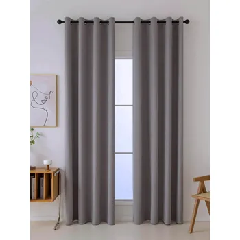 Prostěradlo Blackout závěsy Ricardo šedohnědé - 140 x 160 cm (2ks) - kroužky