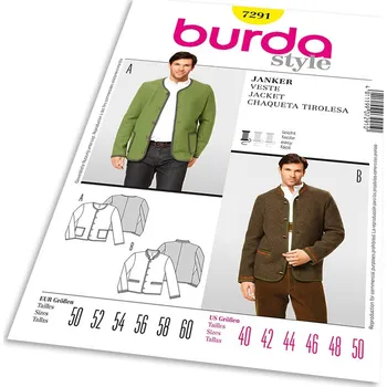 Volný čas Burda 7291 - Pánské krojové sako