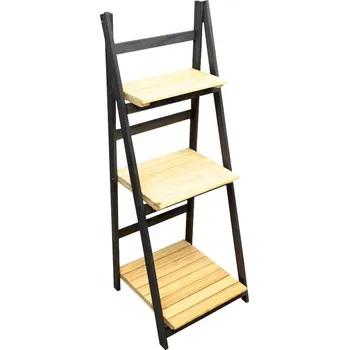 Zahradní dekorace Dřevěný policový regál tmavě šedý