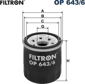 Filtr do auta FILTRON Olejový filtr OP 643/6