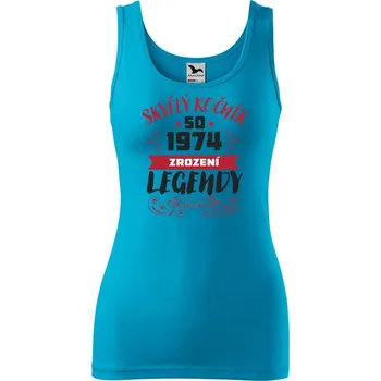DOBRÝ TRIKO Dámské tílko s potiskem Zrození legendy Velikost: S, Barva: Tyrkysová