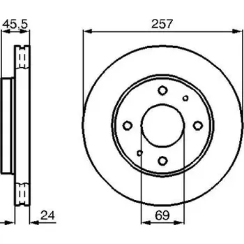 Brzdový kotouč BOSCH Brzdový kotouč větraný Ø257mm 0 986 478 774