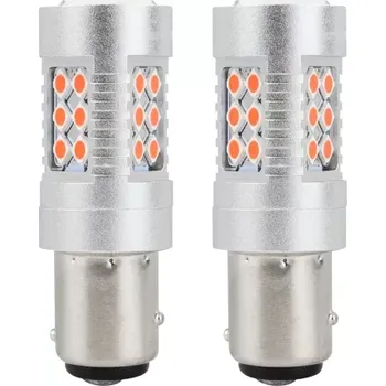 Autožárovka AMIO LED žárovky CANBUS 3030 24SMD 1157 BAY15D P21/5W Red 12V/24V