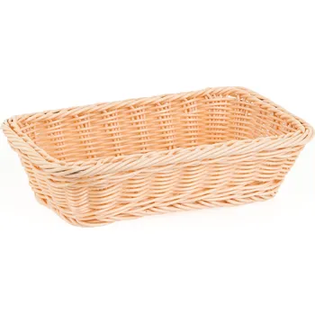 Servírovací stolek Košík obdélníkový z polyratanu GN 1/4 265x162x65 mm, béžový | TECHNICA, Gold Line