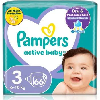 jednorázová plena Pampers Active Baby Size 3 jednorázové pleny 6-11 kg 66 ks