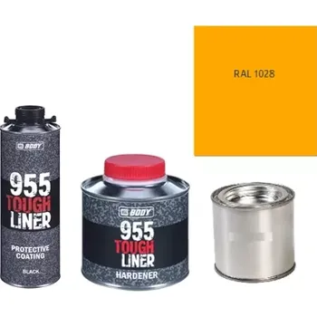 Autolak HB BODY 955 RAPTOR tough liner - 2k polyuretan textura set/báze + tužidlo + barva /RAL 1028 900ml
