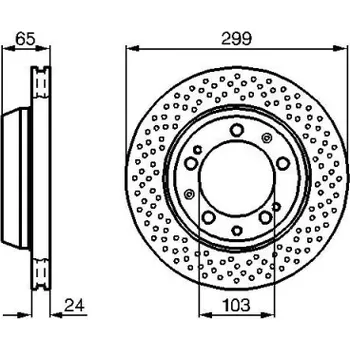 Brzdový kotouč BOSCH Brzdový kotouč děrovaný Ø298.8mm 0 986 478 595
