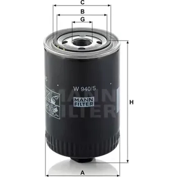 Hydraulický filtr MANN FILTER Filtr hydrauliky W 940/5