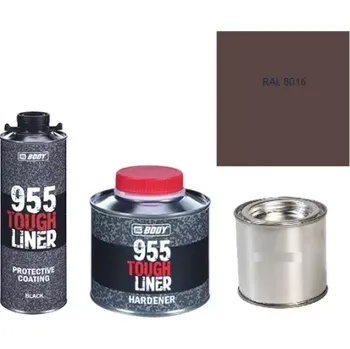 Autolak HB BODY 955 RAPTOR tough liner - 2k polyuretan textura set/báze + tužidlo + barva /RAL 8016 900ml