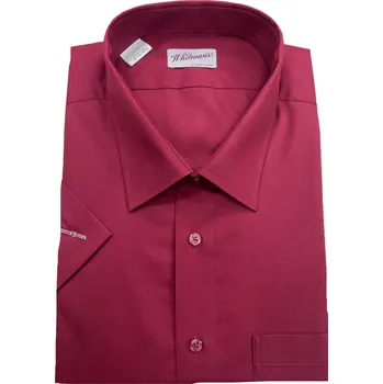 Pánské oblečení Pánská košile s krátkým rukávem (vínová) - v nadměrné velikosti 4159