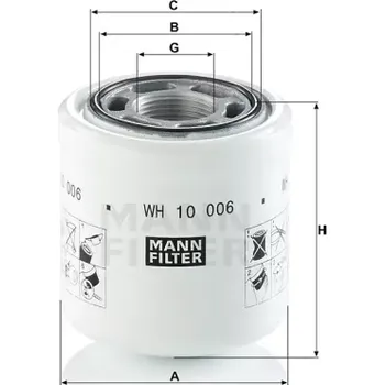Hydraulický filtr MANN FILTER Filtr hydrauliky WH 10 006