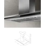 Elica Adele IS BLIX/A/90 X 60 (PRF0167313) - Ostrůvková digestoř, ve tvaru T, 90 cm, Nerez / Černé sklo, 770 m3/hod, 55 dB