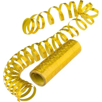 Party dekorace Amscan Serpentýny zlaté holografické 4m