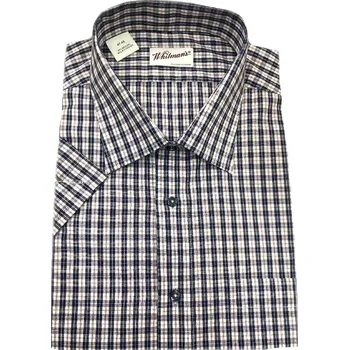 Pánská košile Košile s krátkým rukávem (modrá s červenou) - v nadměrné velikosti 4260-1