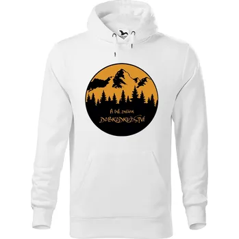 Pánská mikina DOBRÝ TRIKO Pánská mikina s potiskem Dobrodružství Velikost pánské mikiny: XL, Barva: Bílá