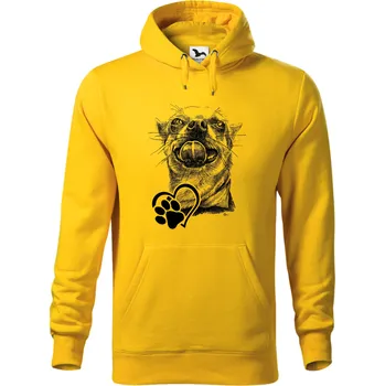 Dámská mikina Mikina - Čivava s jazykem Barva: Žlutá (04), Velikost: XXL, Střih: Pánské