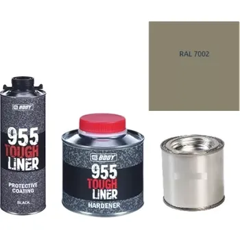 Autolak HB BODY 955 RAPTOR tough liner - 2k polyuretan textura set/báze + tužidlo + barva /RAL 7002 900ml