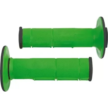 grip gripy Racing (dvojvrstvé, měkké), RTECH (zeleno-černé, pár, délka 116 mm)