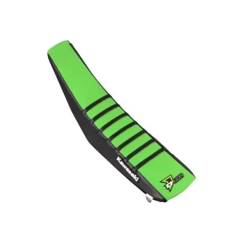 Moto sedlo Potah sedla DCore Gripper Factory Seat Cover Kawasaki KX250F 17-20 / KX450F 16-18 Black/Green Ribs