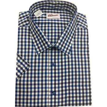 Pánská košile Košile s krátkým rukávem (modrá s modrou) - v nadměrné velikosti 3491