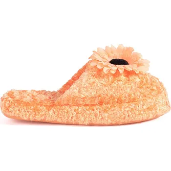 Dívčí obuv Oranžové dětské pantofle s ozdobnou květinou CX7604-1X-OR Velikost: 30