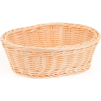 Servírovací stolek Košík oválný z polyratanu 250x190x75 mm, béžový | TECHNICA, Gold Line