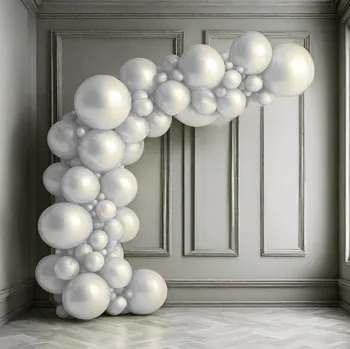 Balónek balonky.cz Stříbrná balónková girlanda rustikální