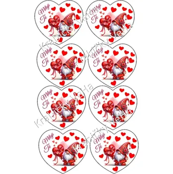 Jedlá dekorace na dort Fondánový list A4 motiv "Srdíčka z lásky" na vykrajovátko 8x7,5 cm