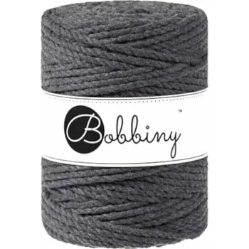 Příze Bobbiny 3PLY Macramé Rope 5 mm 100 m Charcoal Šňůra