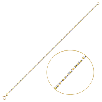 Náramek Minet Zlatý třpytivý náramek s kuličkami Au 585/1000 1,75g