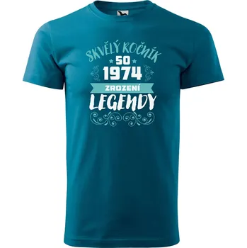 Pánské tričko DOBRÝ TRIKO Pánské tričko s potiskem Zrození legendy Velikost: XL, Barva: Petrolejová