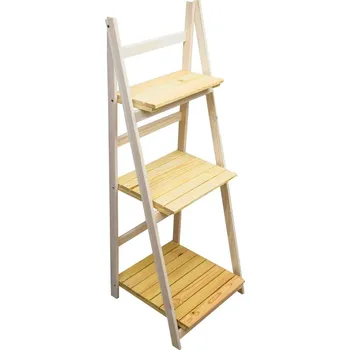 Zahradní dekorace Dřevěný policový regál bílý