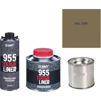 Autolak HB BODY 955 RAPTOR tough liner - 2k polyuretan textura set/báze + tužidlo + barva /RAL 7008 900ml