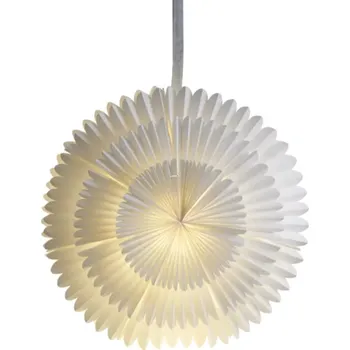 Vánoční dekorace Vánoční papírová hvězda na zavěšení FROST, Ø 50 cm, bílá, bez zdroje světla - Star trading