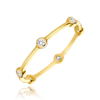 Prsten Minet Zlatý prsten s bílými zirkony Au 585/1000 vel. 52