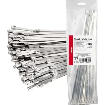 Stahovací páska Napínací pásky AMiO z nerezové oceli 4,6x350 mm 100 ks