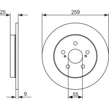 Brzdový kotouč BOSCH Brzdový kotouč plný Ø259mm 0 986 479 721