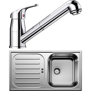 Nerezový dřez Set Blanco 02-B 26 (dřez Flex Pro 45 S Přírodní lesk + baterie Daras-S Chrom)