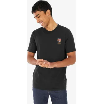 Pánské tričko QUECHUA Pánské turistické tričko NH 100 4XL ČERNÁ