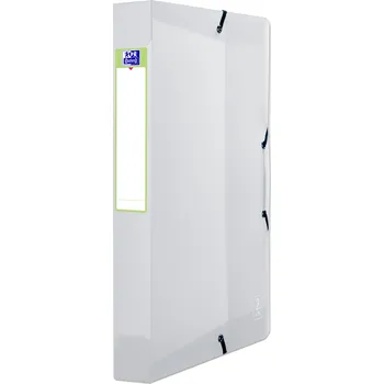 Archivační box Box na spisy s gumičkou Oxford 2nd Life A4+, 4 cm, transparentní