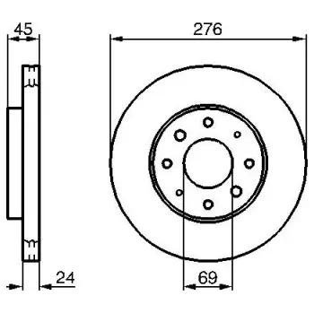 Brzdový kotouč BOSCH Brzdový kotouč větraný Ø276mm 0 986 479 140