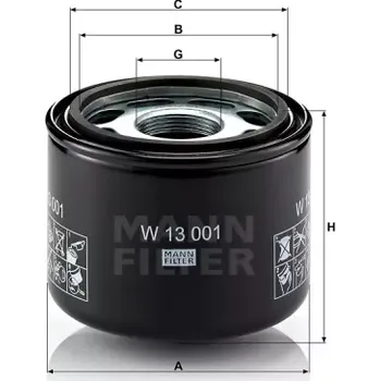 Hydraulický filtr MANN FILTER Filtr hydrauliky W 13 001