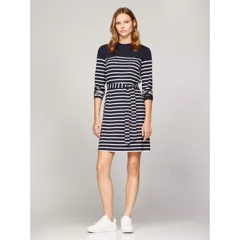 Dámské šaty Tommy Hilfiger dámské šaty Belted Stripe modré M