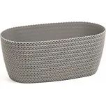 Plastový květináč Jersey, oválný 37 cm, šedý