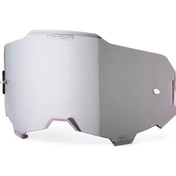 Příslušenství k helmě na motorku S100 plexi ARMEGA, 100% (HIPER stříbrné chromové, Anti-fog)